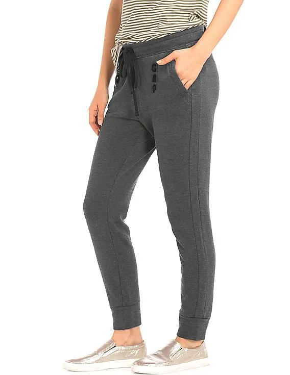 GAP Women Grey Chenille Logo Joggers