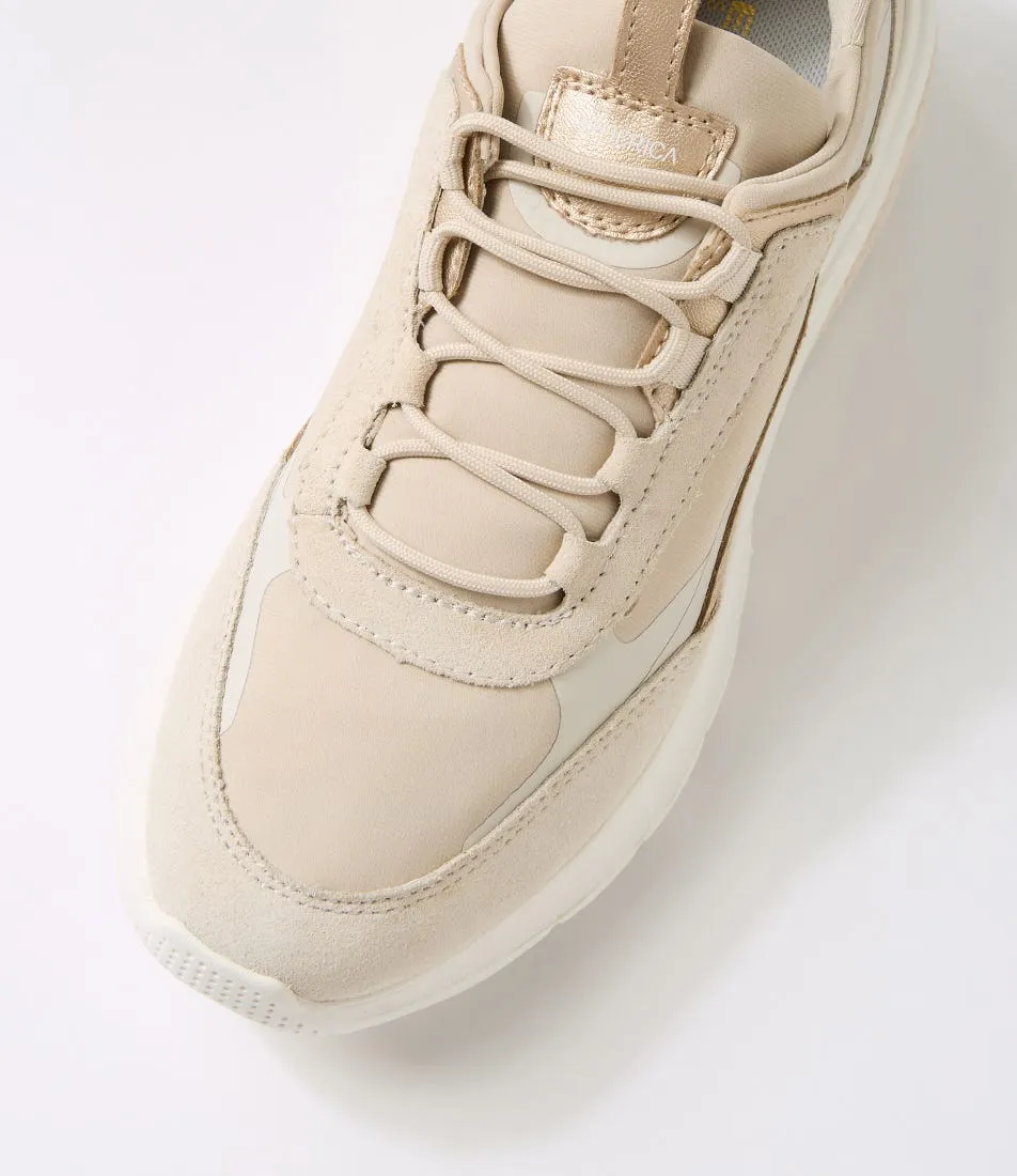 GEOX D Spherica Actif E Light Sand Suede Mix Sneakers