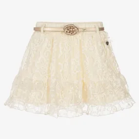 Girls Ivory Lace Skirt