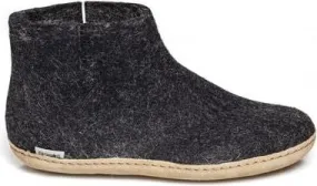 Glerups Wool Felt Boot Leather Sole Charcoal