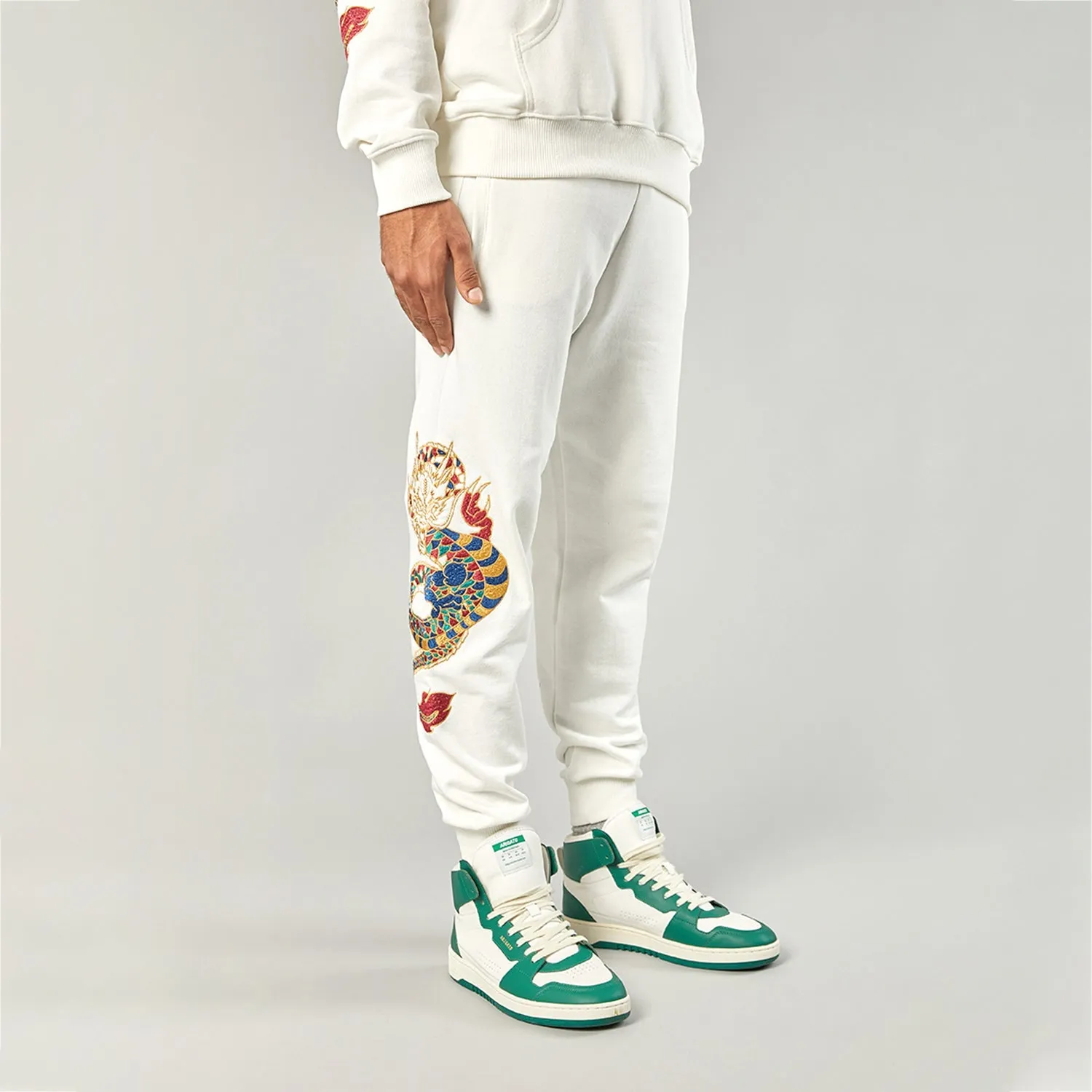 GOLD DRAGON EMBROIDERY JOGGERS