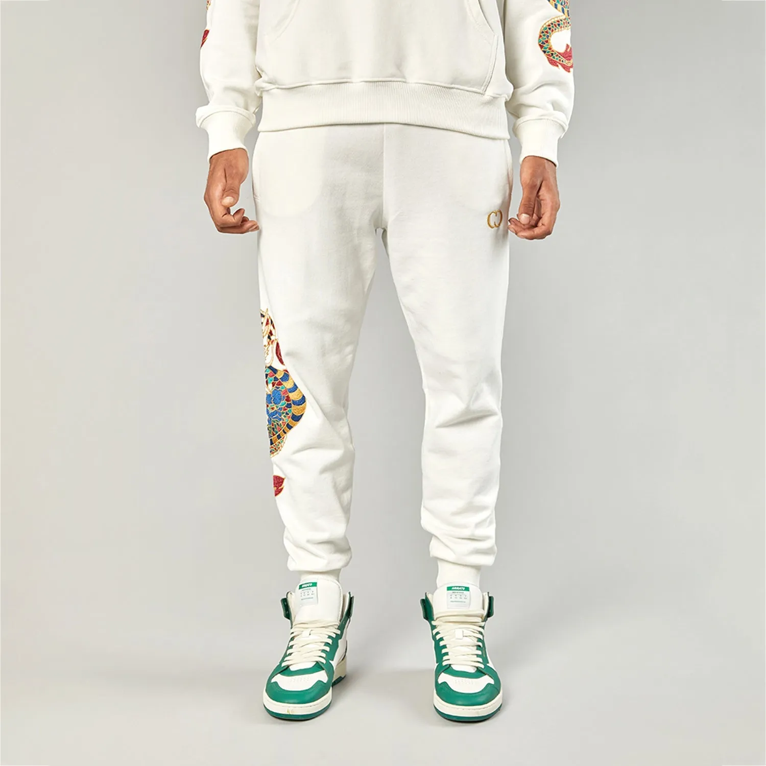 GOLD DRAGON EMBROIDERY JOGGERS