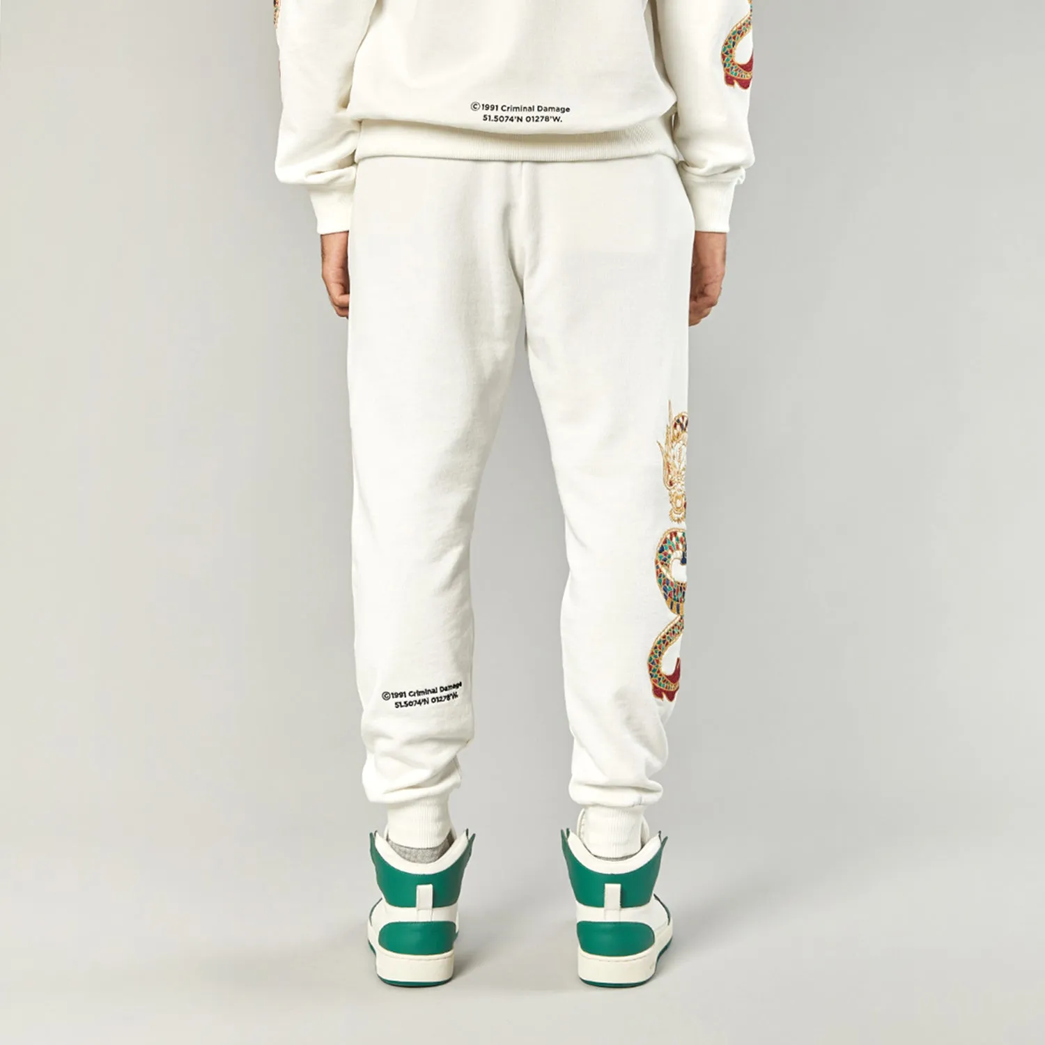 GOLD DRAGON EMBROIDERY JOGGERS