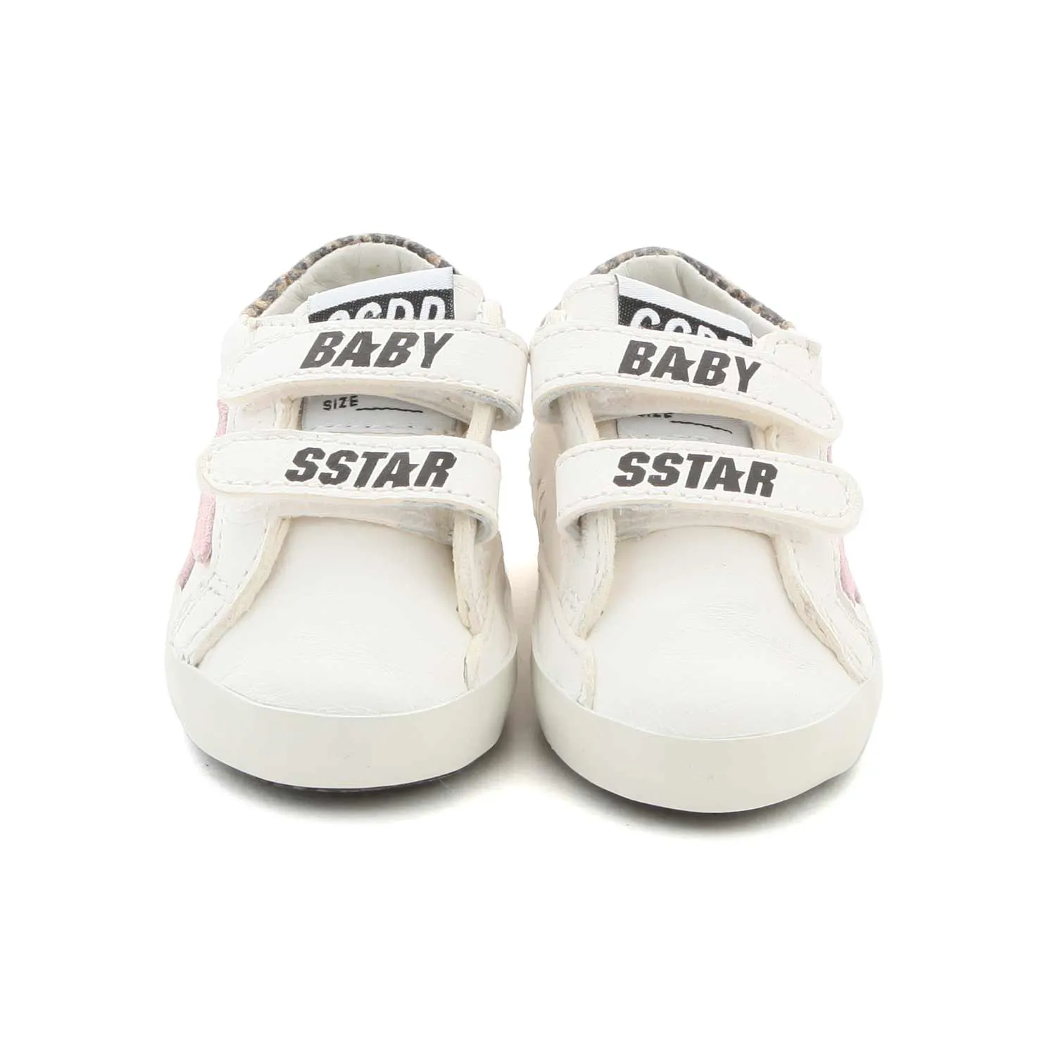 Golden Goose White And Pink Baby School Sneakers For Baby Girls