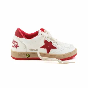 Golden Goose White And Red Unisex Ball Star Sneakers For Children