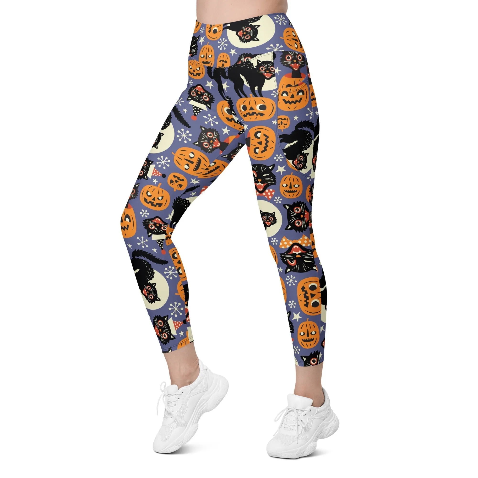 Halloween Print Leggings With Pockets