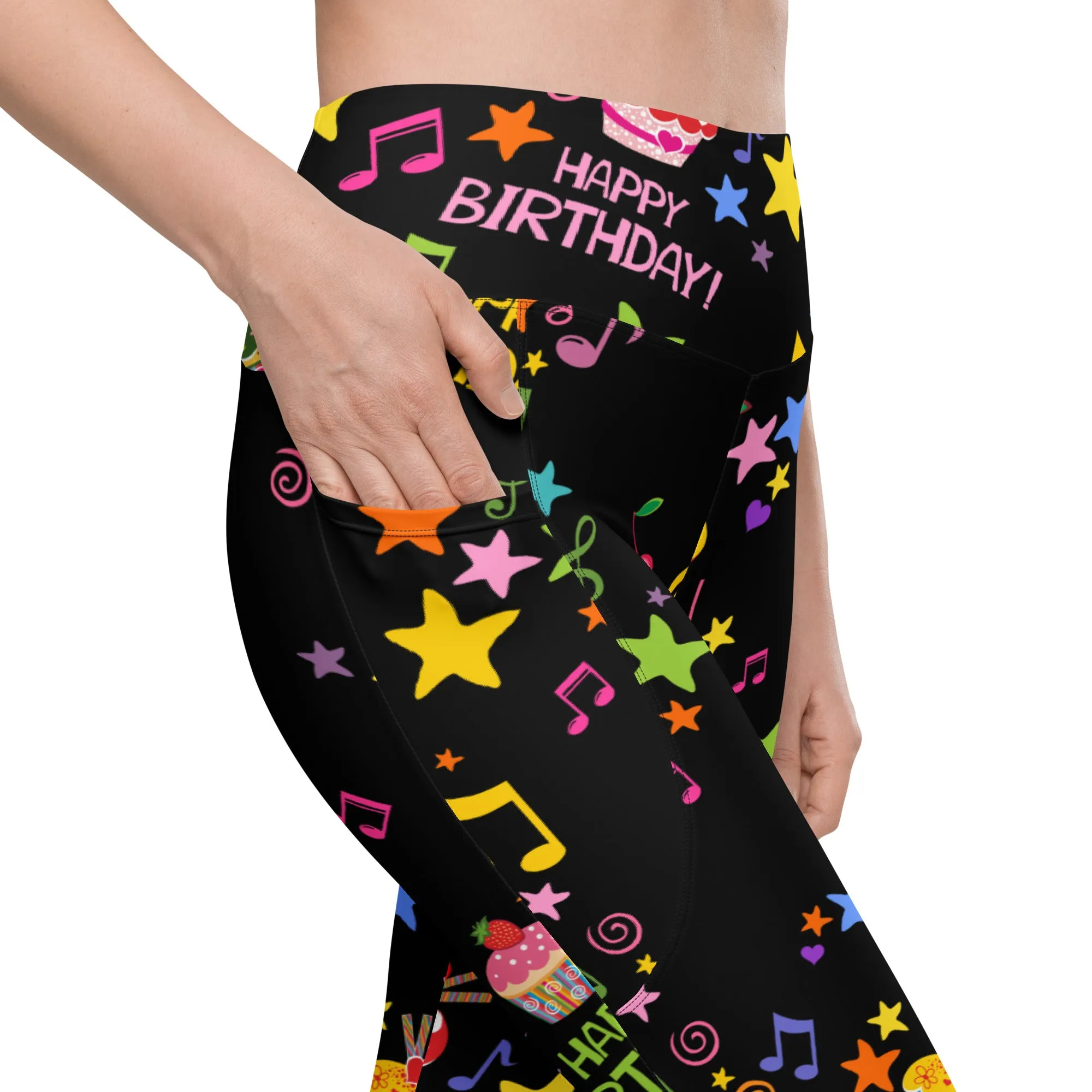 Happy Birthday Leggings With Pockets