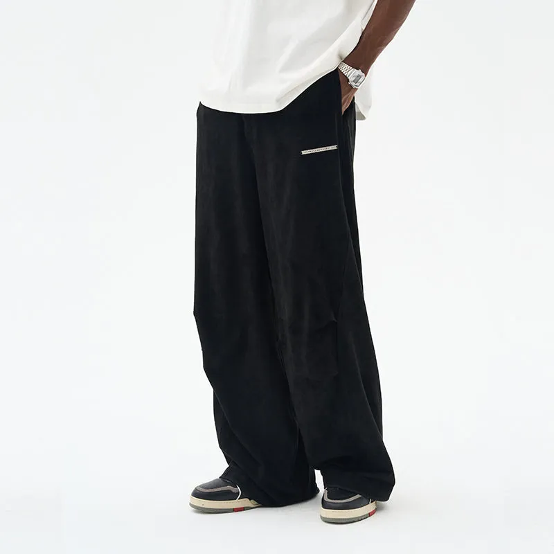 H/C Suede Pleated Flared Trousers