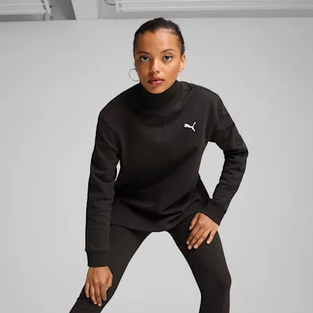 HER Women's High Neck Crew | PUMA Black | PUMA New Arrivals | PUMA 