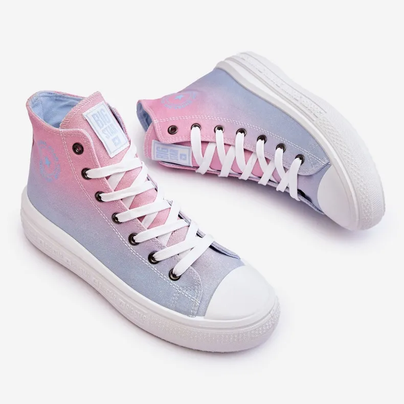 High Sneakers On The Platform Big Star LL274A191 Pink-Blue