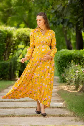 Honey Blossom Floral Maternity Dress