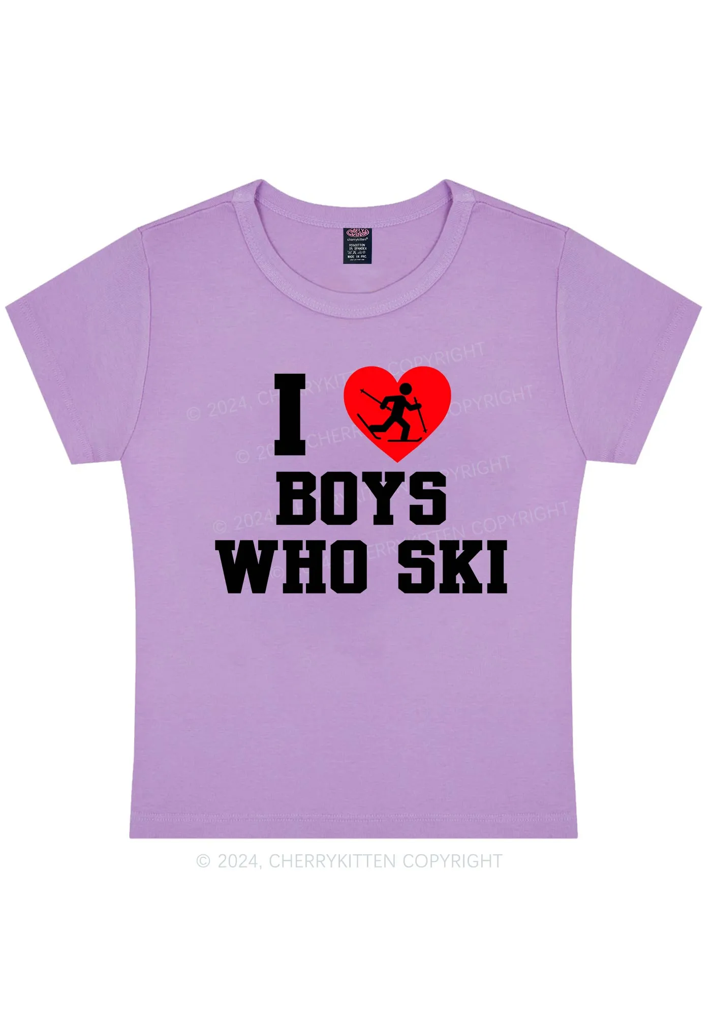 I Love Ski Boys Y2K Baby Tee Cherrykitten