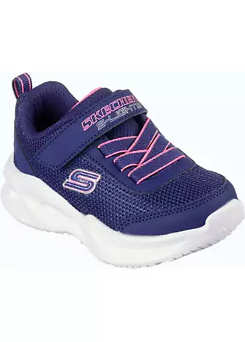 Infant Girls Navy Sola Glow Trainers by Skechers | Look Again