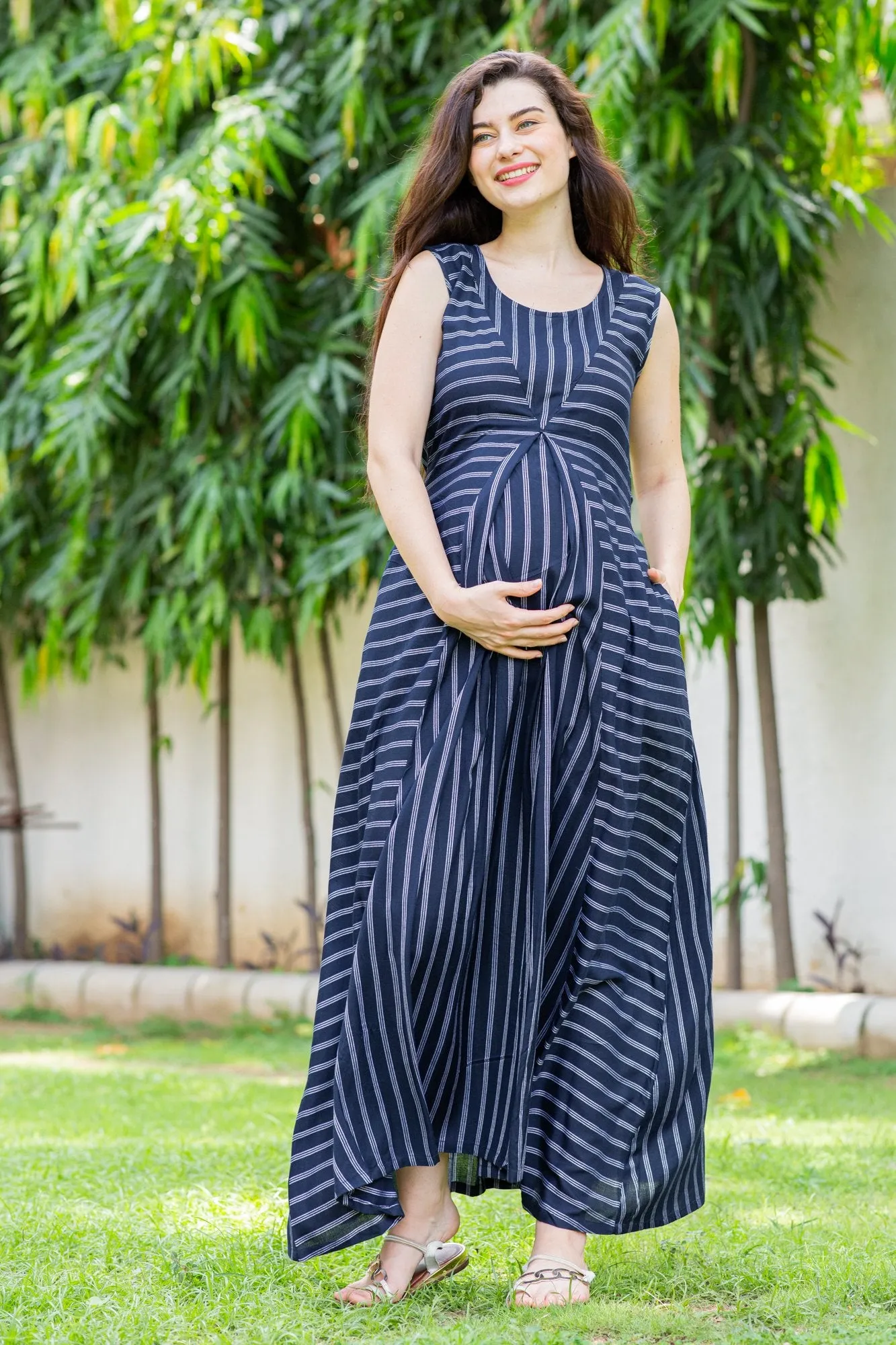 Jade patterned Maternity and Nursing Dress