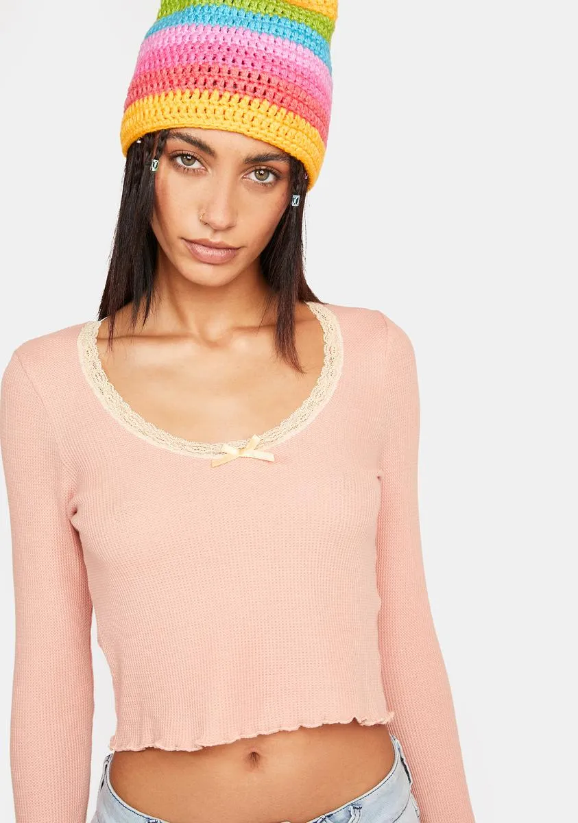 Just Can't Wait Thermal Crop Top-