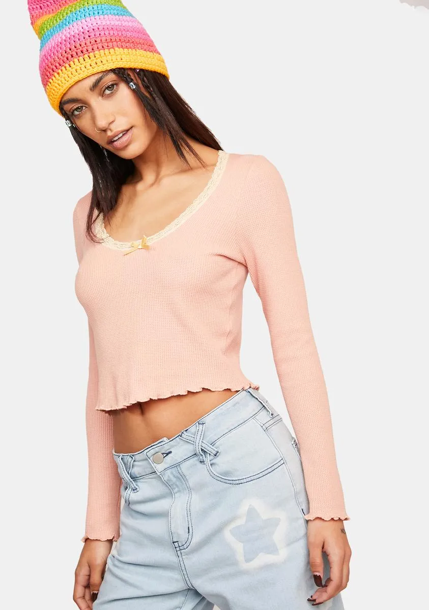 Just Can't Wait Thermal Crop Top-