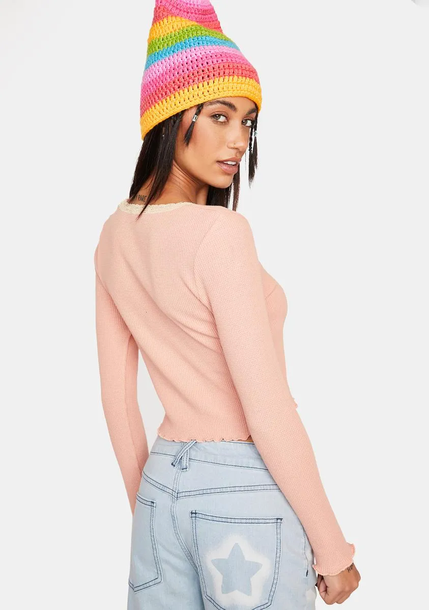 Just Can't Wait Thermal Crop Top-