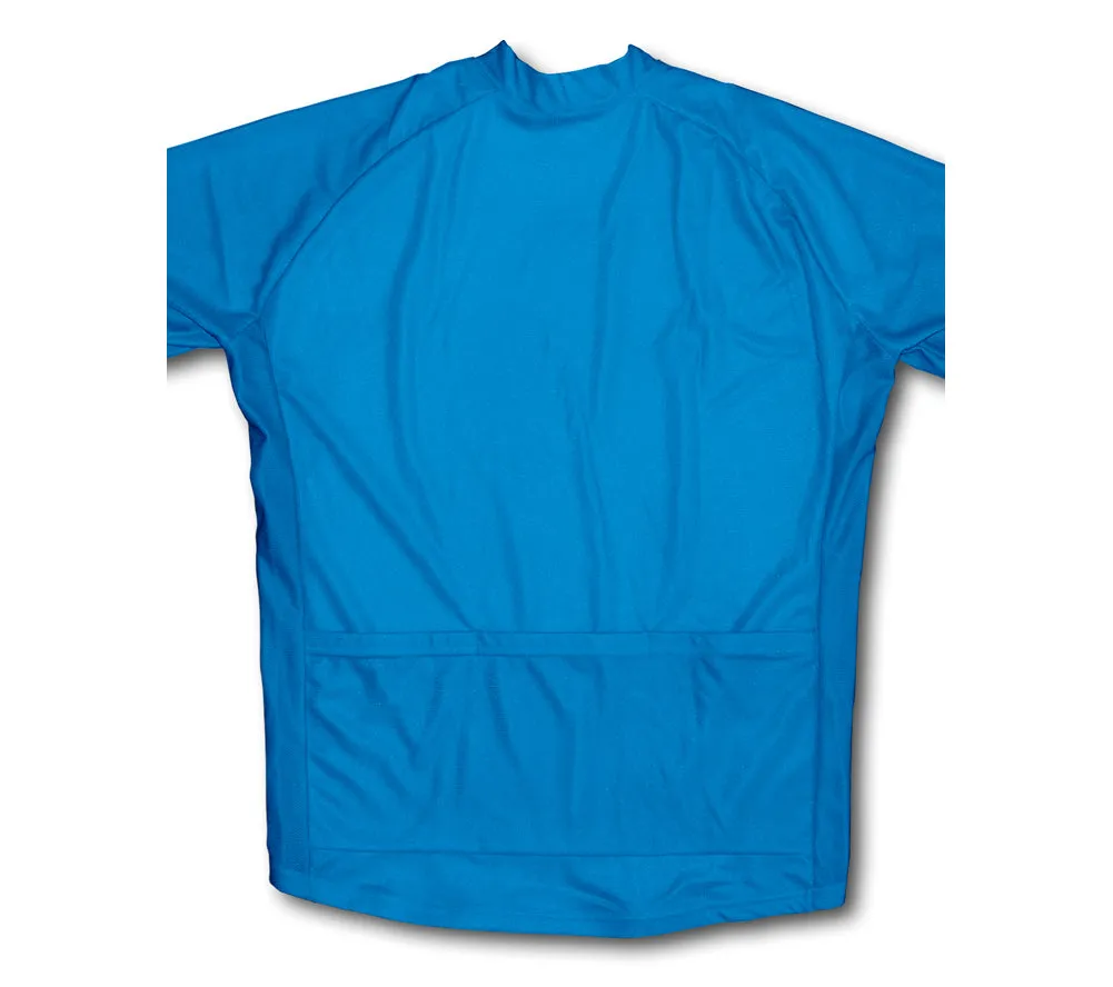 Keep Calm and Ride On Light Blue Winter Thermal Cycling Jersey