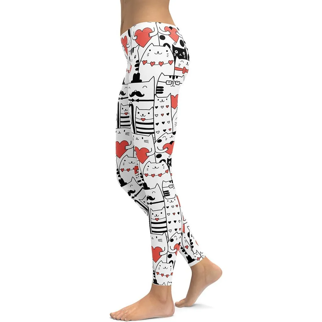 Kitties in Love Leggings