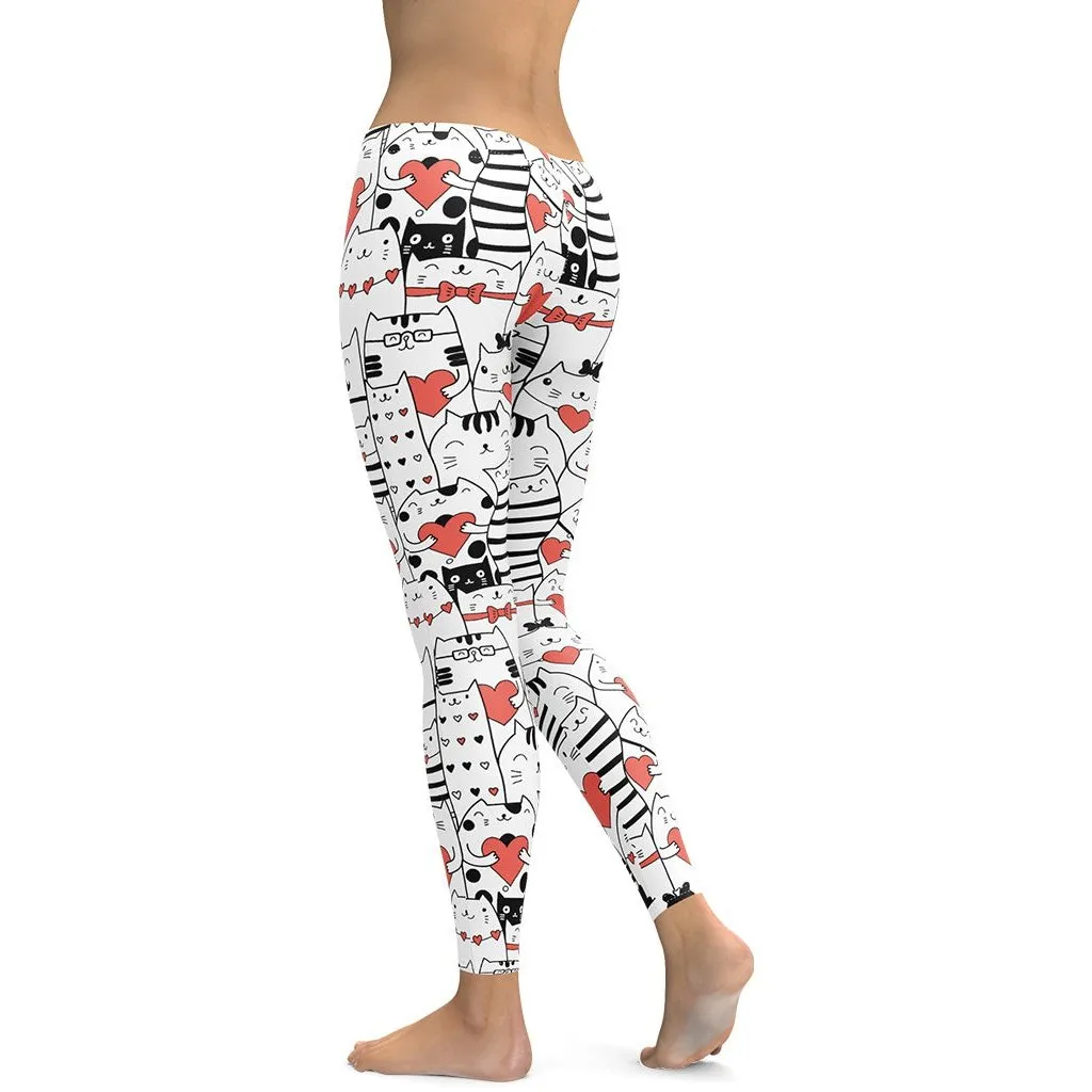 Kitties in Love Leggings