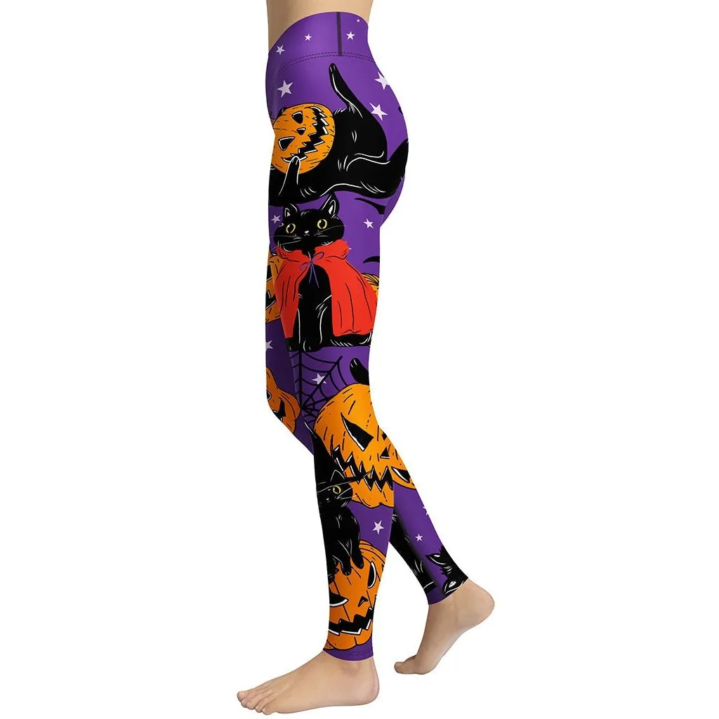 Kitty Loves Halloween Yoga Leggings