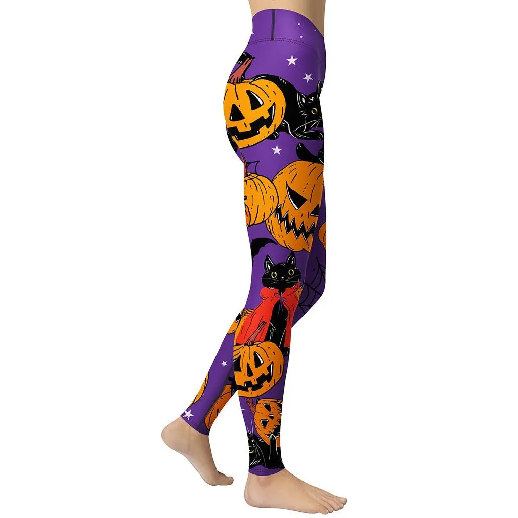 Kitty Loves Halloween Yoga Leggings