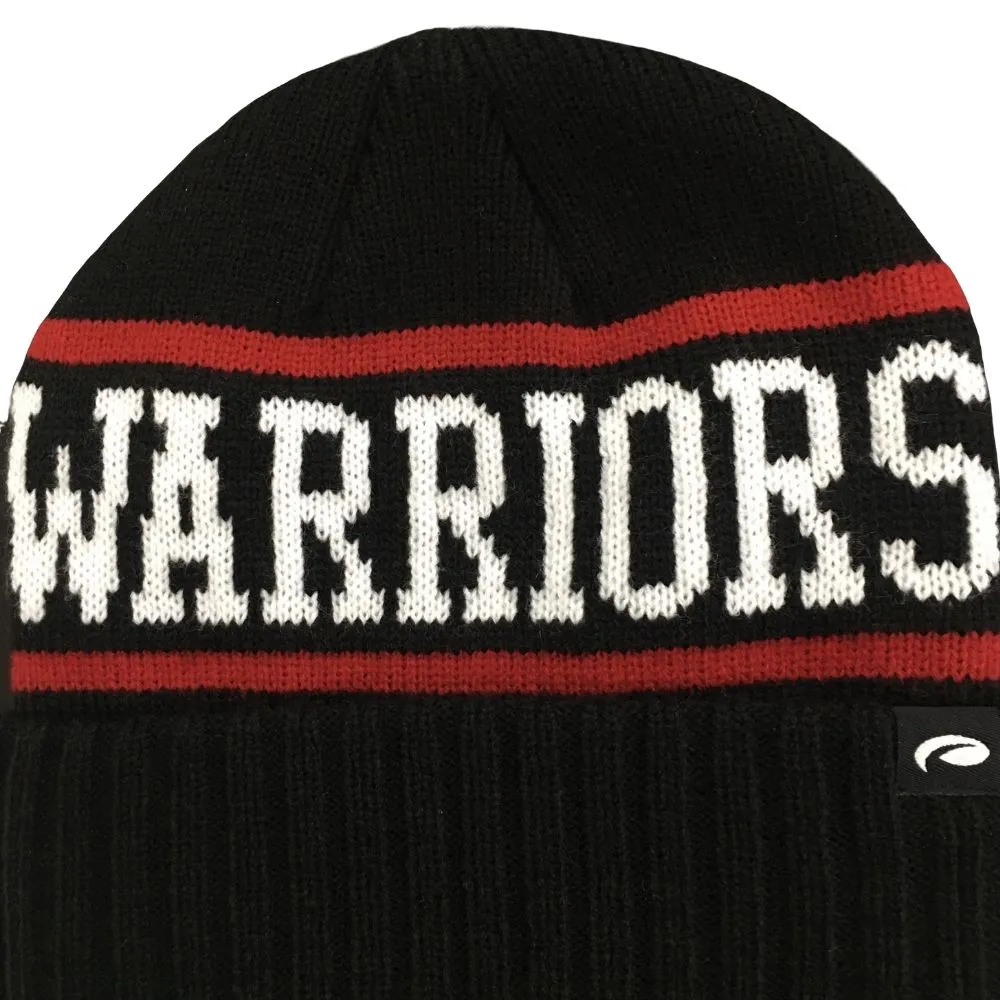 Knit Black Warrior Patch Hat by Pukka