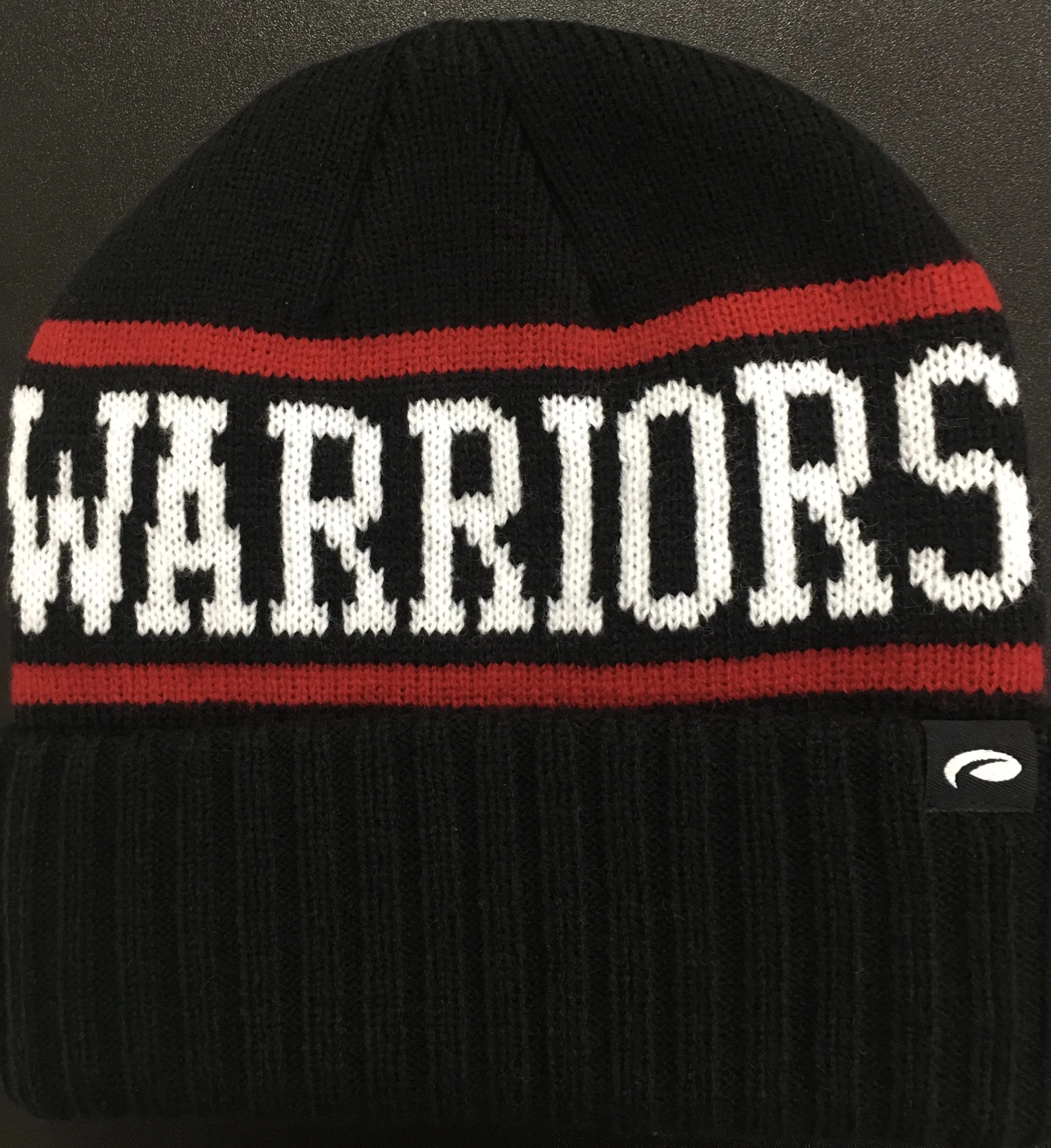 Knit Black Warrior Patch Hat by Pukka