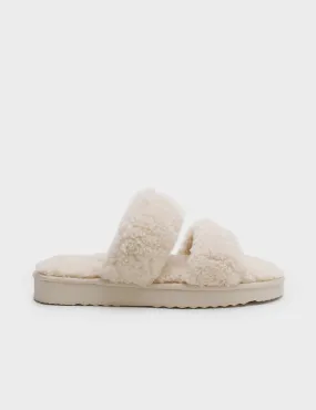   La Tribe Sheepy Platform Slipper Cream  