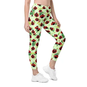 Ladybugs Crossover Leggings With Pockets