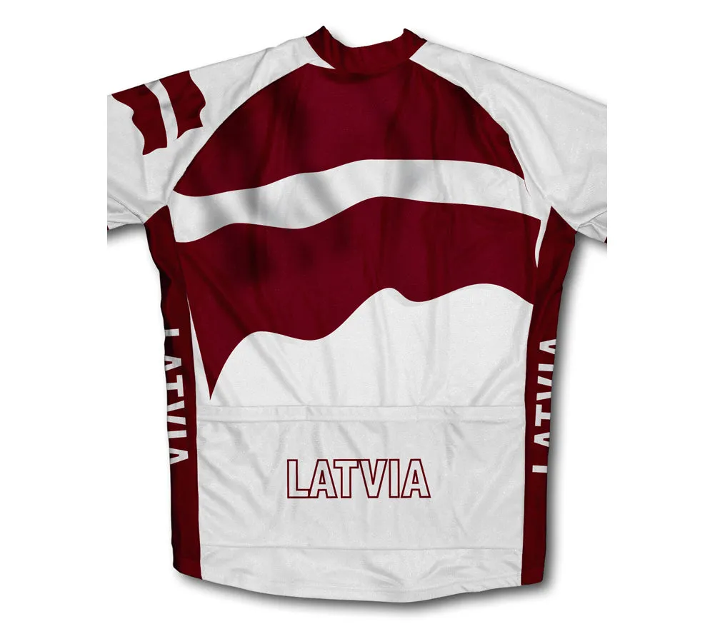 Latvia Flag Winter Thermal Cycling Jersey