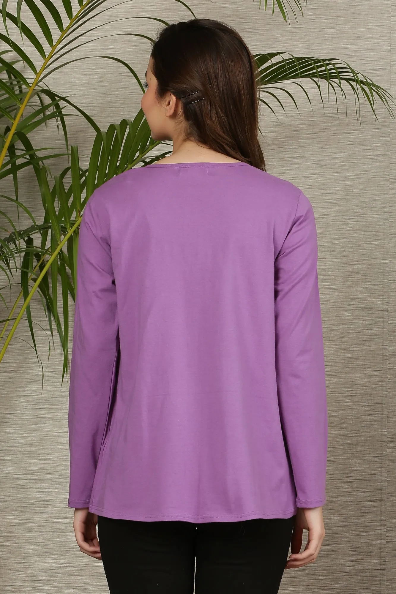 Lavender Maternity & Nursing Flap Top