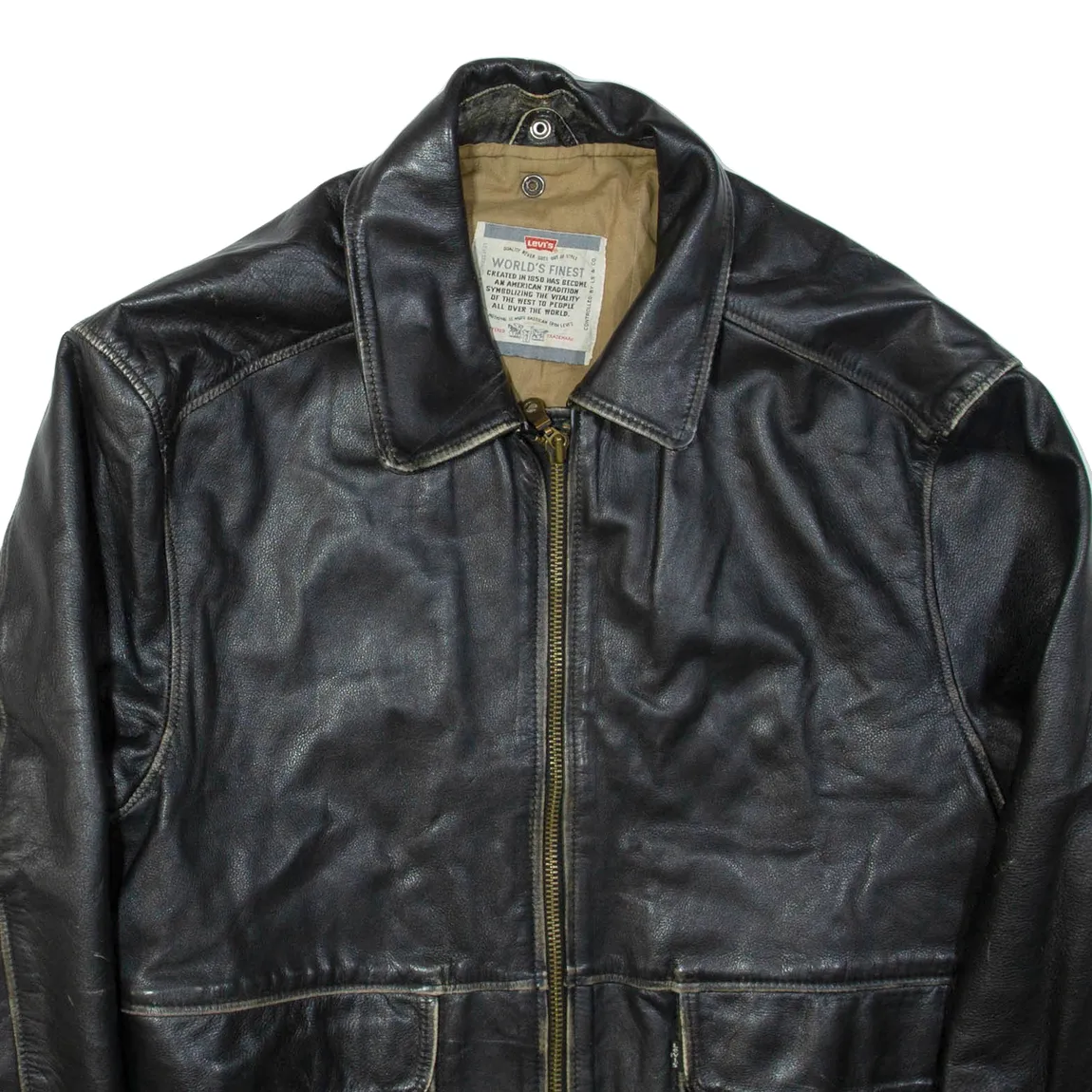 LEVI'S Mens Jacket Black Leather L