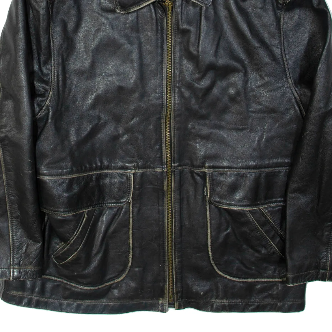 LEVI'S Mens Jacket Black Leather L