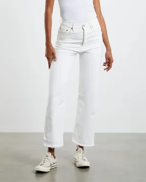 Levis Ribcage Straight Jeans Cloud Over White