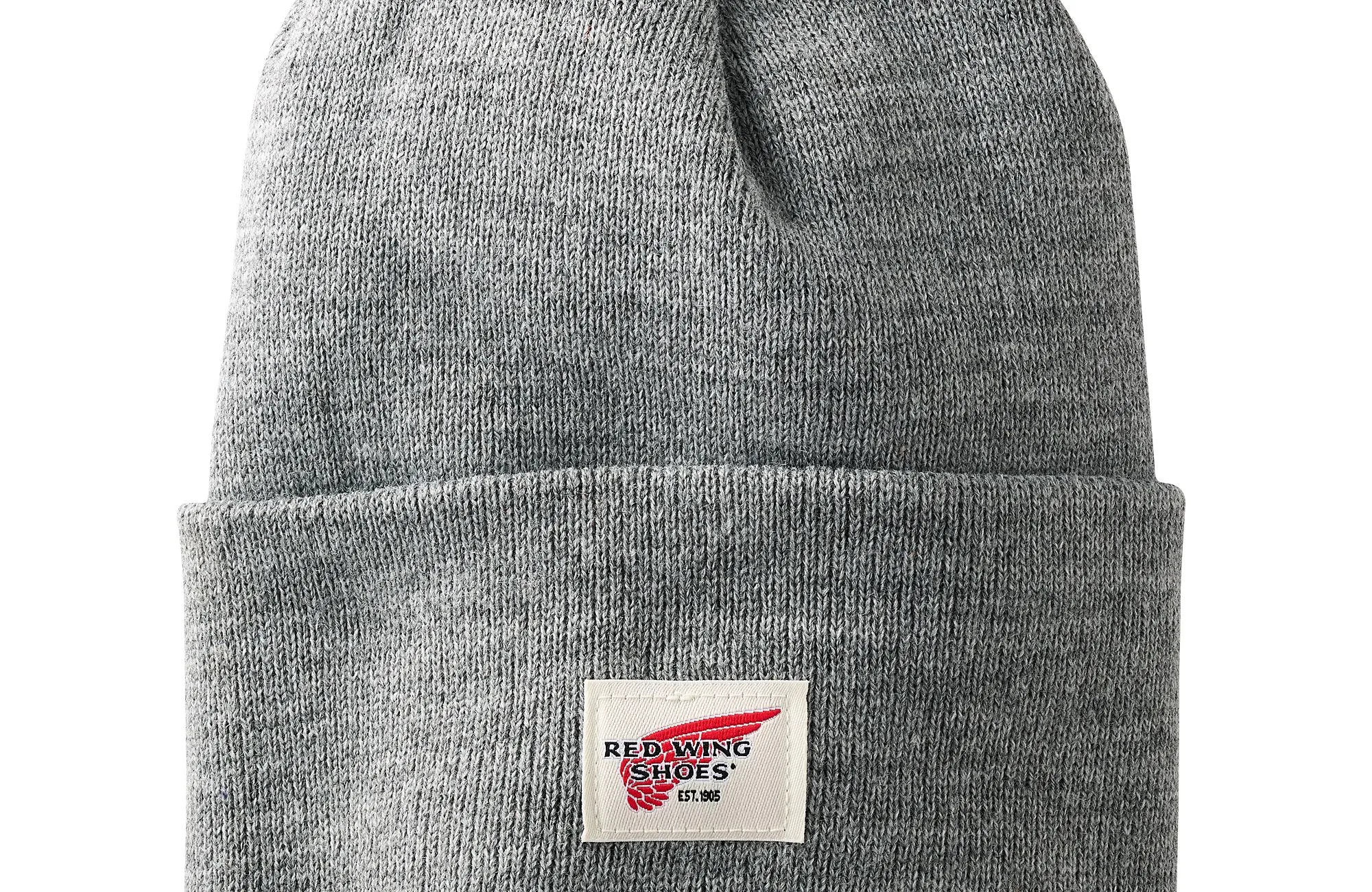 Logo Knit Beanie Hat Unisex Knit Watch Hat in Light Gray Heather     