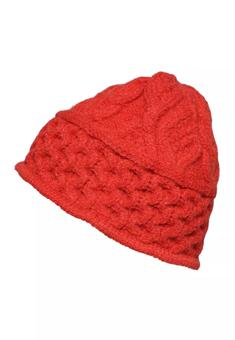 London Rag Knit Bucket Hat In Red