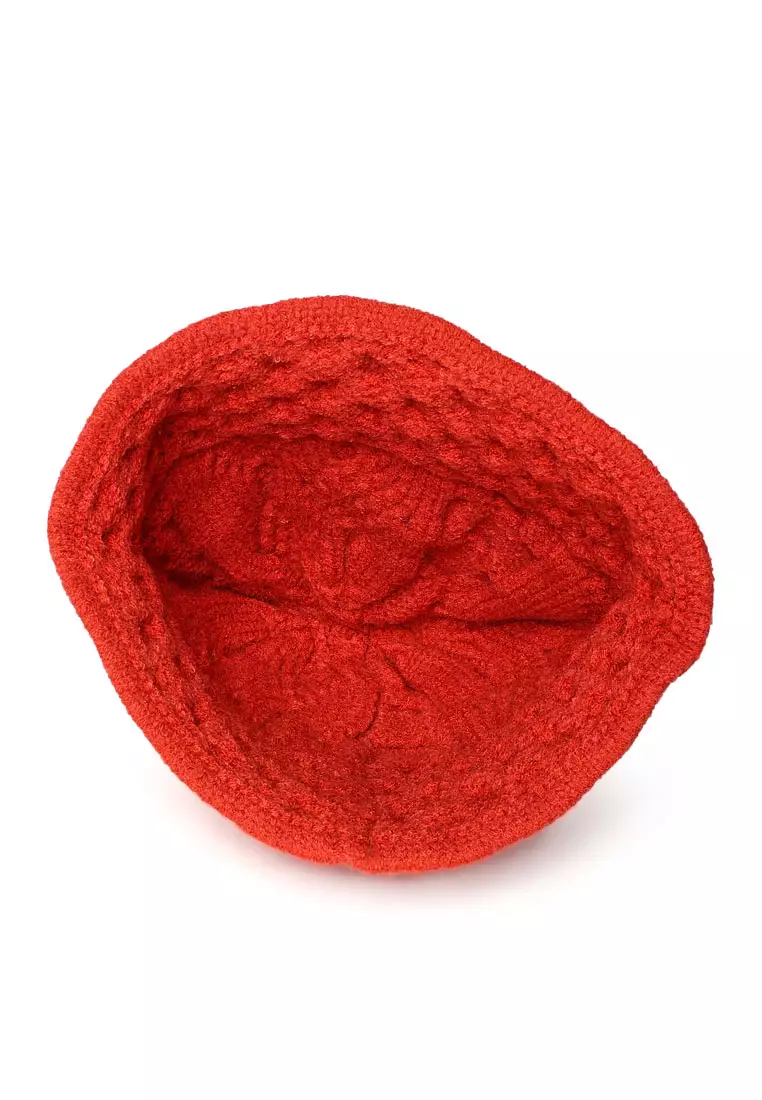 London Rag Knit Bucket Hat In Red