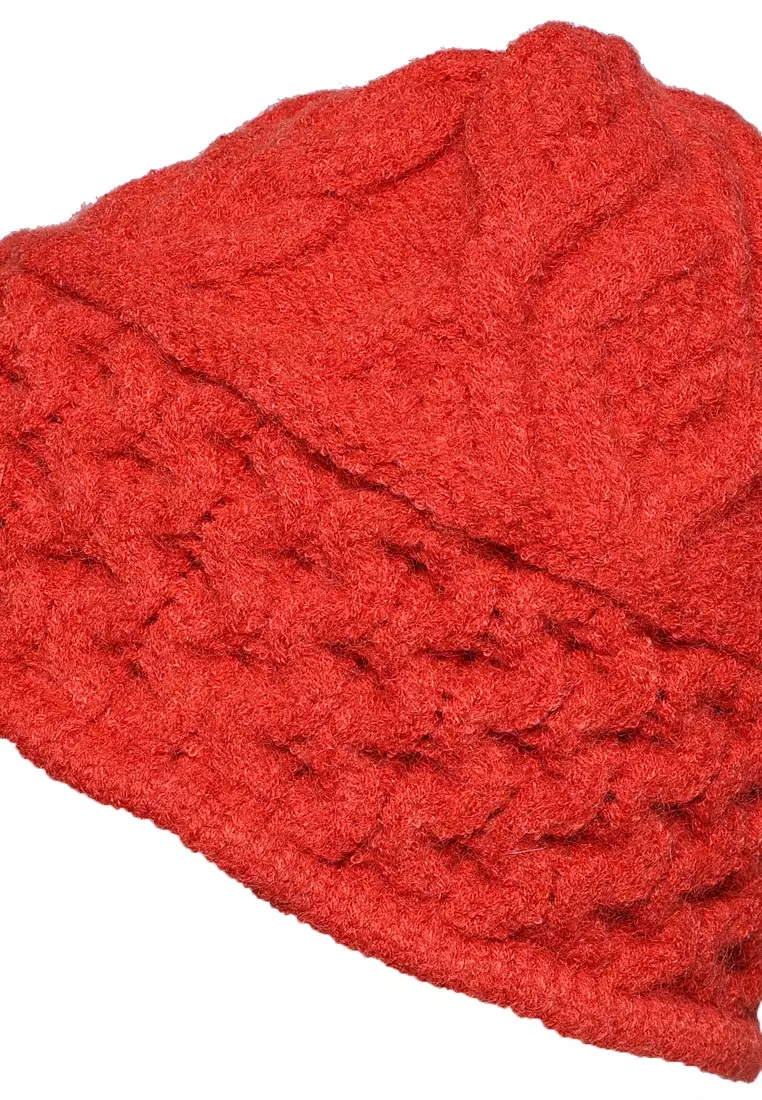 London Rag Knit Bucket Hat In Red