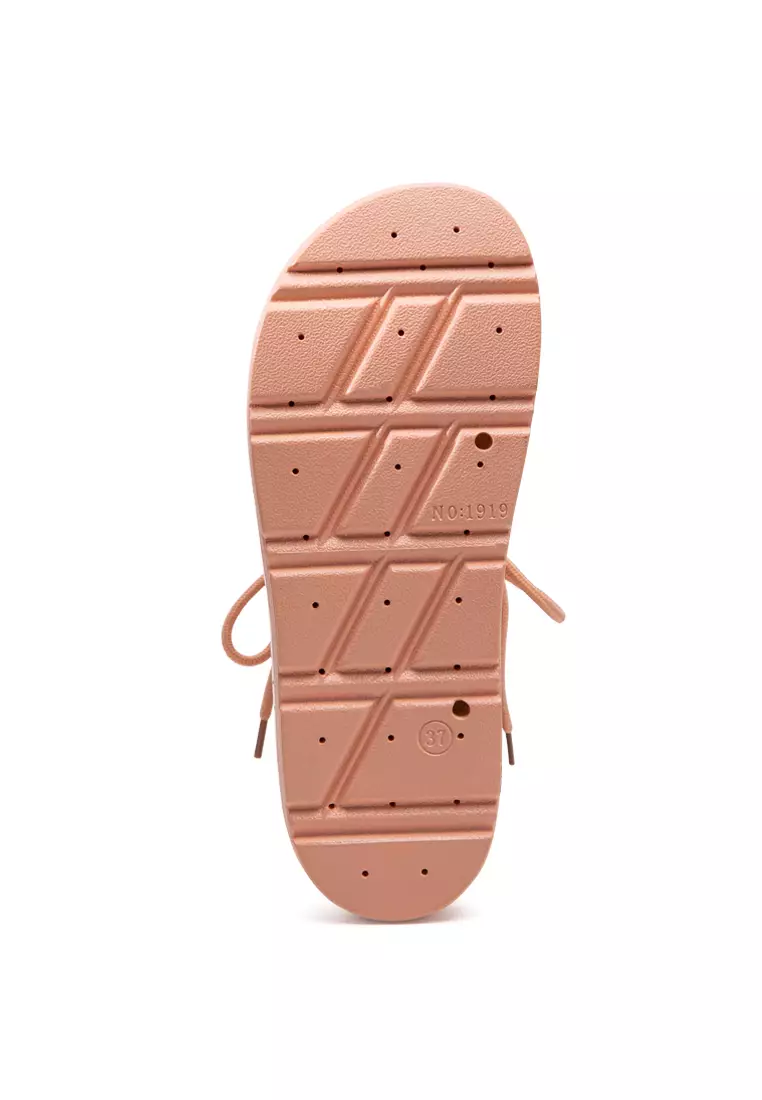 London Rag Tie-Up Flat Sandals in Pink