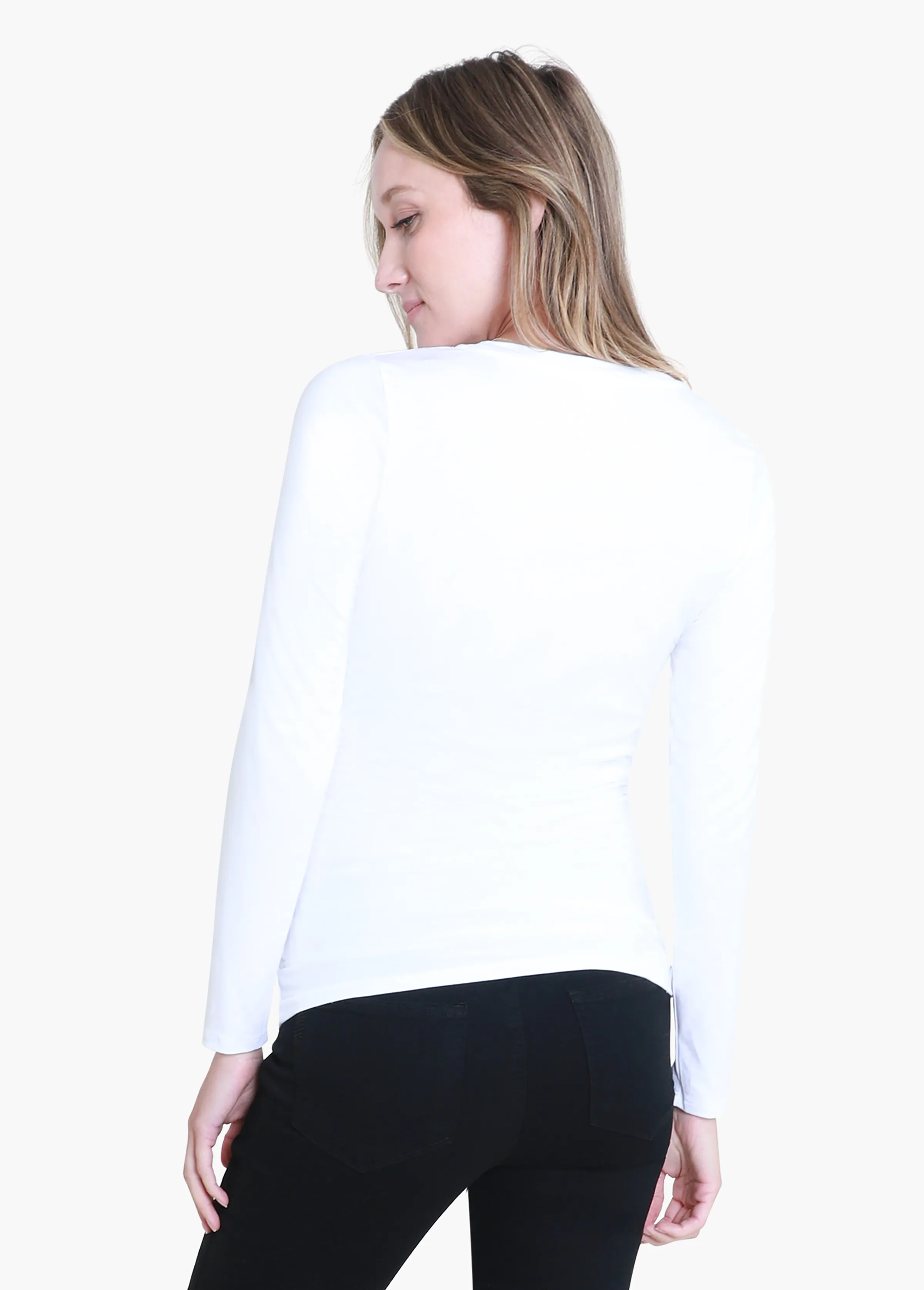 Long Sleeve Scoop Neck Maternity Tee