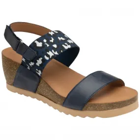 Lotus  Womens Brielle Navy Wedge Heeld Sandals ULP197DE