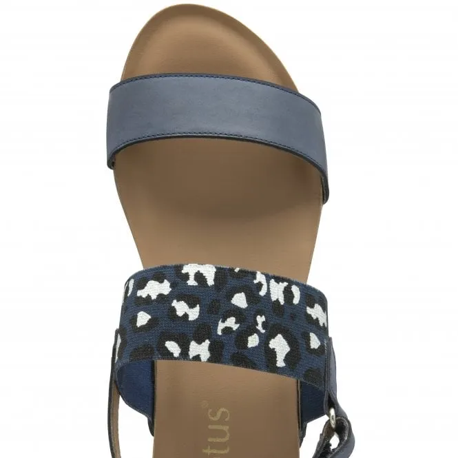 Lotus  Womens Brielle Navy Wedge Heeld Sandals ULP197DE