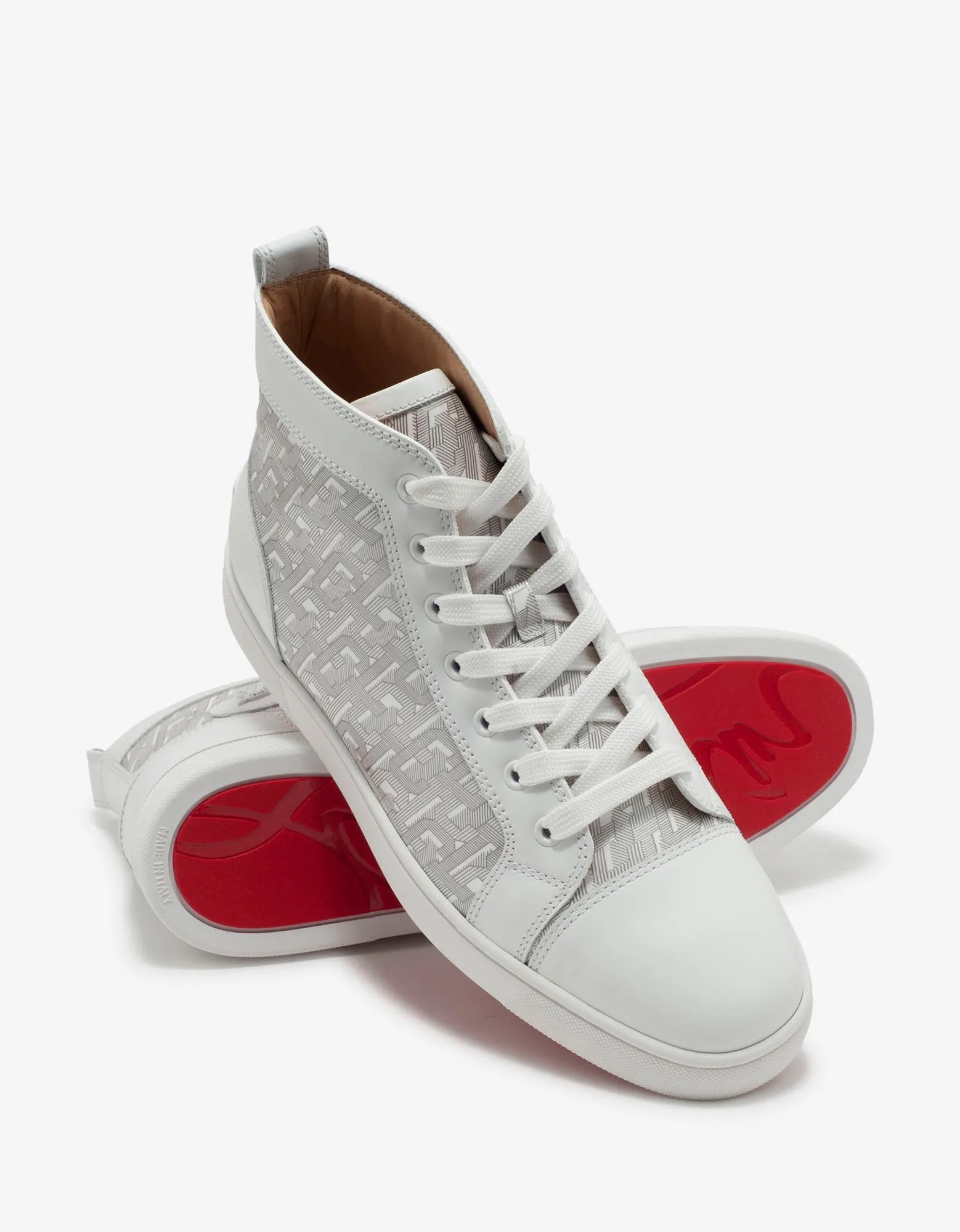 Louis CL Motif White High Top Trainers -