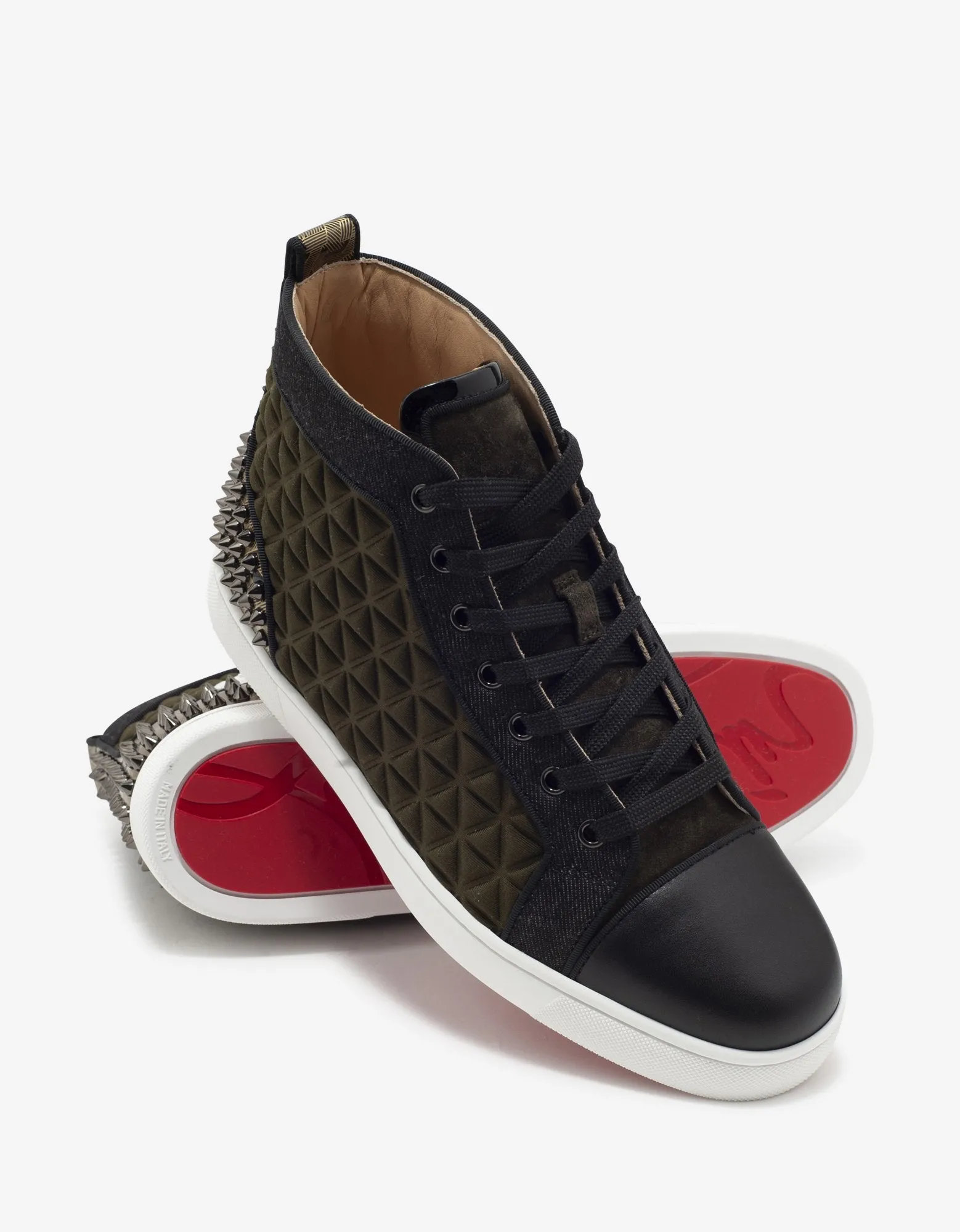 Louis Spikes III Waffle Neoprene High Top Trainers