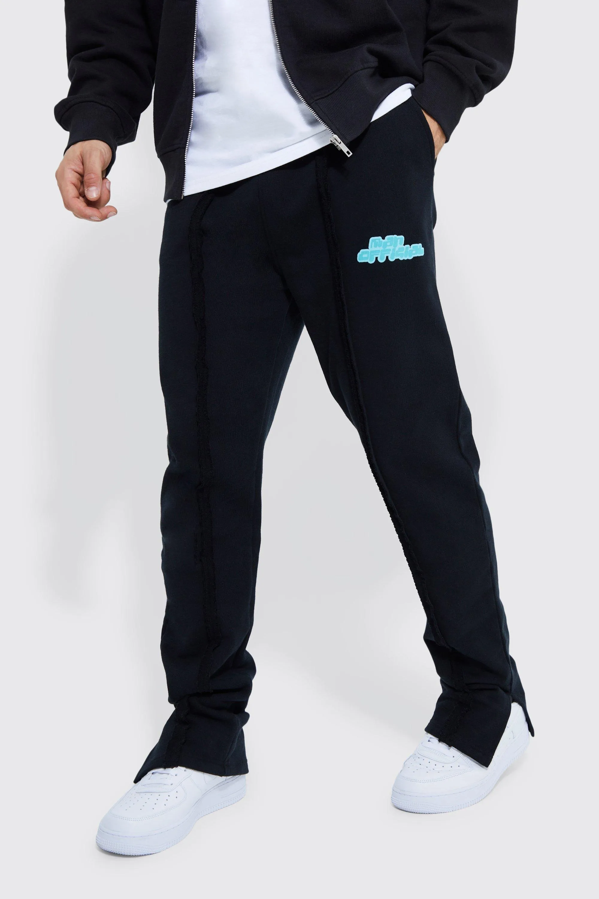 Man Premium Loopback Split Hem Joggers | boohooMAN UK