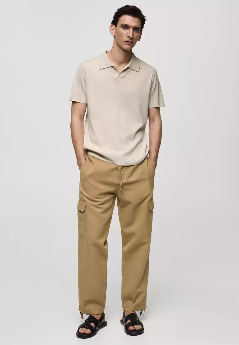 MANGO Man Textured Knit Cotton Polo