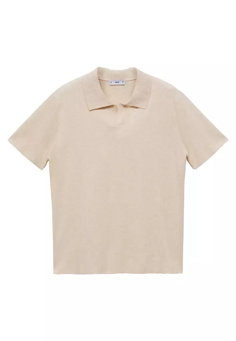 MANGO Man Textured Knit Cotton Polo