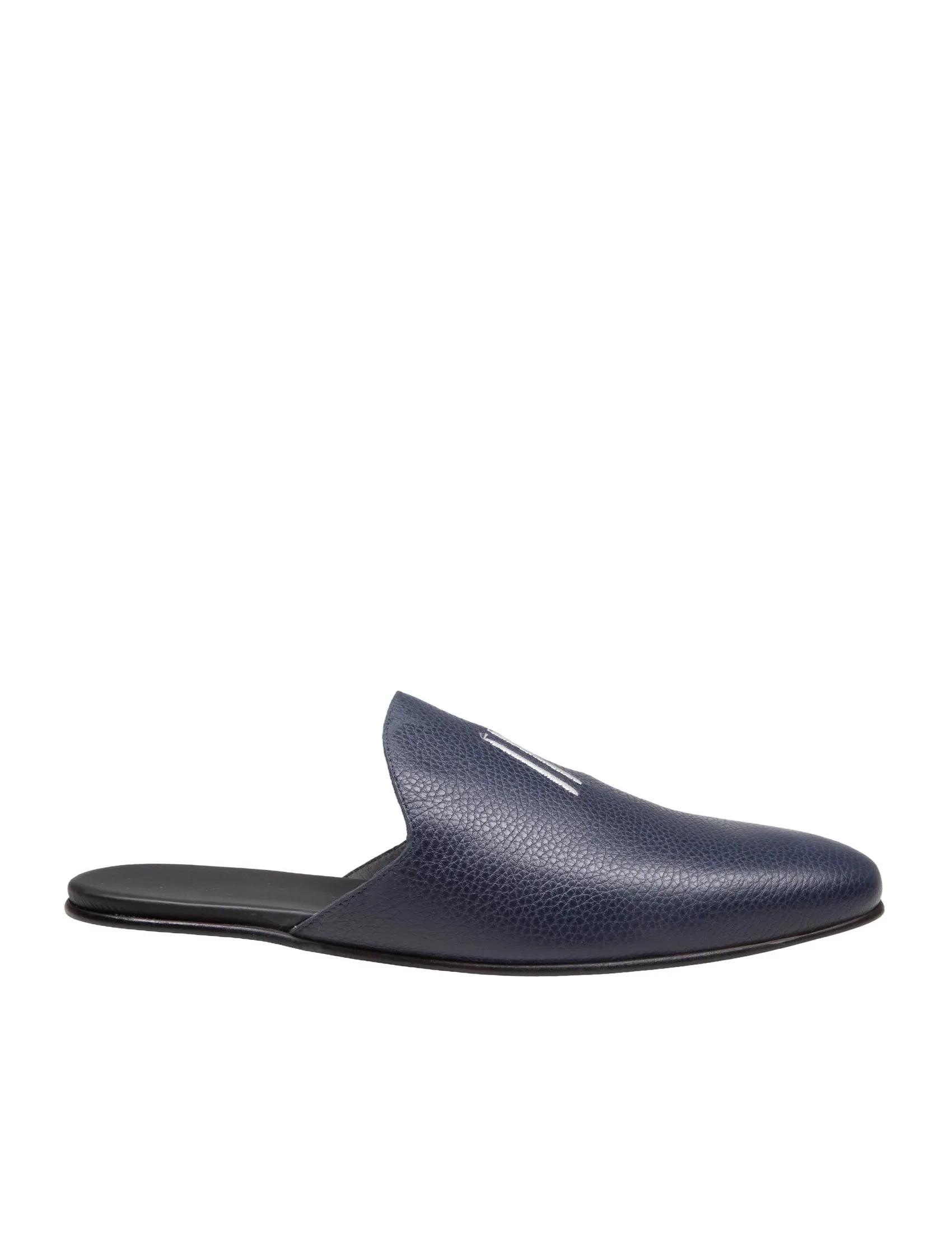 MARCO CASTELLI BLUE LEATHER SLIPPER