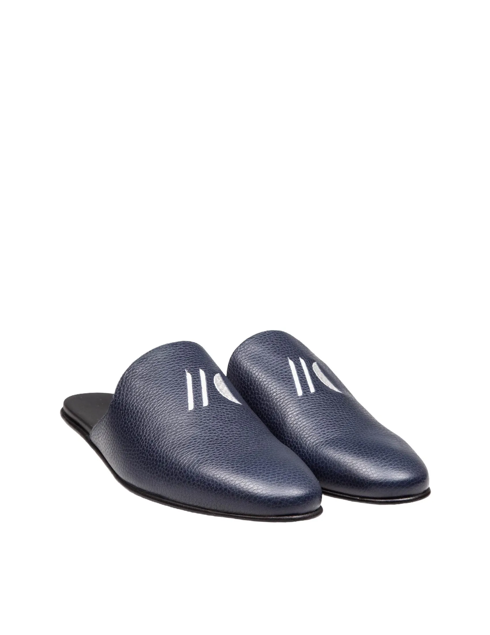 MARCO CASTELLI BLUE LEATHER SLIPPER